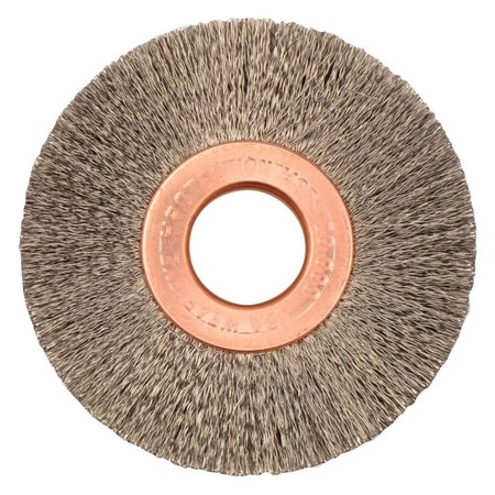 WEILER 2" Dia Crimped Wire Wheel, .006" Steel Fill, 1/2" Arbor Hole 15433